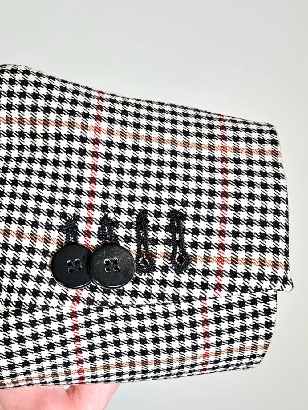 Mango MNG Houndstooth Plaid Blazer Size 2 Tailored Double Button - Picture 8 of 10